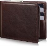 Mens Wallet Genuine Leather Bifold RFID Blocking Wallet for Men with 2 ID Windows 12 Card Holders 2 cash pockets 1 Gift Box