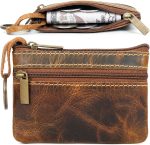 Coin Purse for Men,Coin Pouch for Men,Genuine Leather Mens Tray Purses Coin Purse Cash Change Wallet Key Holder Money Pouch (Antique Brown)