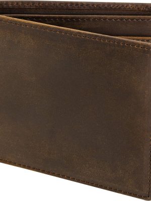 Top Grain Leather Wallet for Men | RFID Blocking | Extra Capacity Bifold Wallet with 2 ID Windows | Ultra Strong Stitching | Slim Billfold with 8 Card Slots | Gift for Him